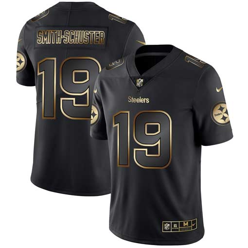Pittsburgh Steelers #19 JuJu Smith-Schuster 2019 Black Gold Edition Stitched Jersey - Zenithce