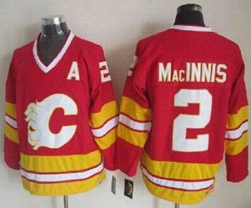 Flames #2 Al MacInnis Red CCM Throwback Stitched Jersey - Zenithce