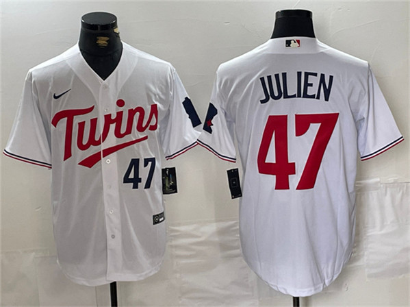 Minnesota Twins #47 Edouard Julien White Cool Base Stitched Jersey - Zenithce