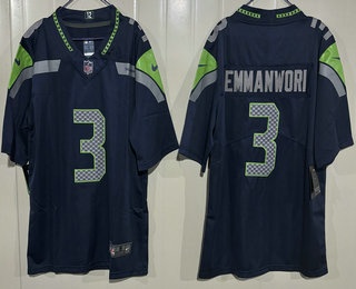 Seattle Seahawks #3 Nick Emmanwori Limited Navy Vapor Jersey - Zenithce