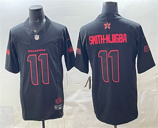 Seattle Seahawks #11 Jaxon Smith-Njigba Limited Black Stranger Things Stuck In The Upside Down Jersey - Zenithce