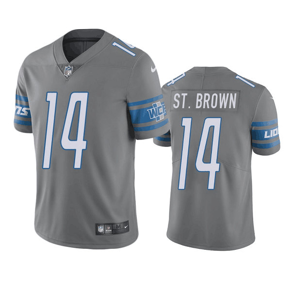 Detroit Lions #14 Amon-Ra St. Brown Gray Vapor Untouchable Limited Stitched Jersey - Zenithce