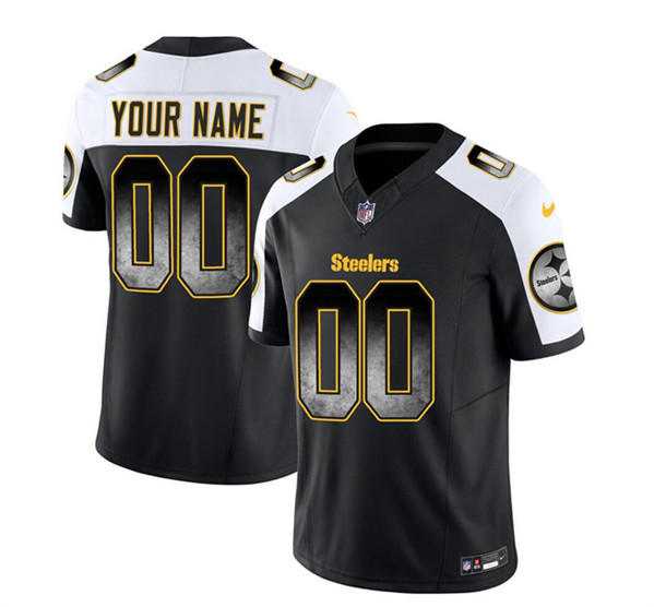 Pittsburgh Steelers Custom Black White 2023 F.U.S.E. Smoke Vapor Untouchable Limited Stitched Jersey - Zenithce