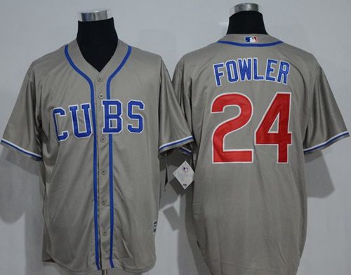 Cubs #24 Dexter Fowler Grey New Cool Base Alternate Road Stitched Jersey - Zenithce