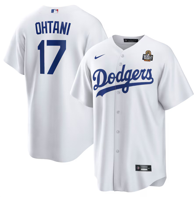 Los Angeles Dodgers #17 Shohei Ohtani White 2024 World Series Cool Base Stitched Jersey - Zenithce