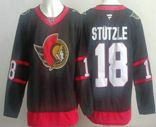 Ottawa Senators #18 Tim Stutzle Black Authentic Jersey - Zenithce