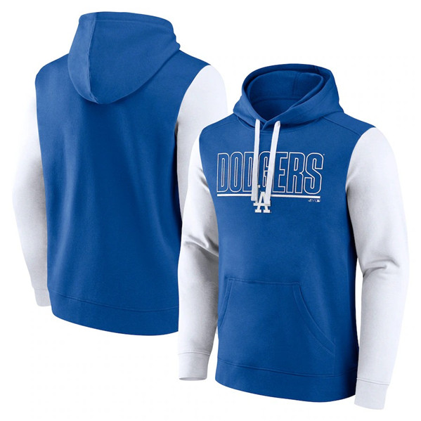 Los Angeles Dodgers Royal Outline Fleece Pullover Hoodie - Zenithce