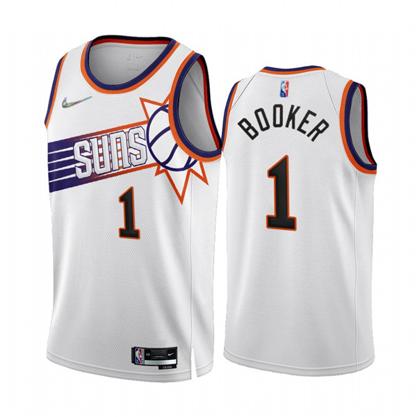 Phoenix Suns #1 Devin Booker 2022-23 White 75th Anniversary Association Edition Stitched Jersey - Zenithce