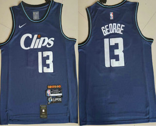 Los Angeles Clippers #13 Paul George Blue 2024 City Edition Swingman Sponsor Stitched Jersey - Zenithce