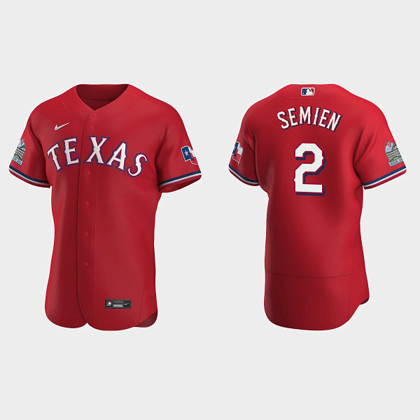 Texas Rangers #2 Marcus Semien Red Flex Base Stitched Jersey - Zenithce