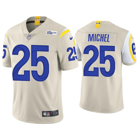 Los Angeles Rams #25 Sony Michel Bone White Stitched Jersey - Zenithce