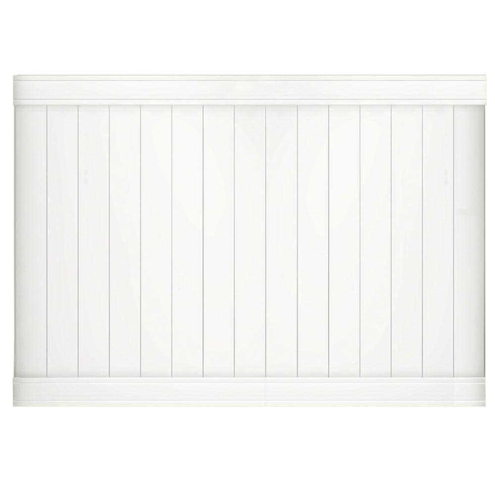 Outdoor Essentials Pro-Series 6 ft. H x 8 ft. W Tan Vinyl Woodbridge Privacy Fence Panel - Zenithce