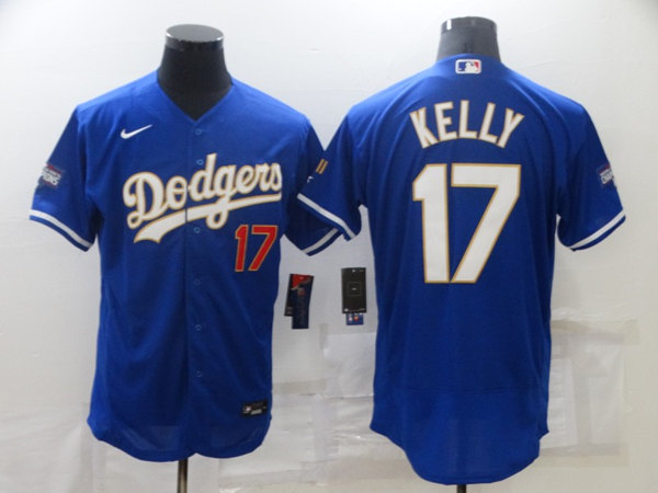 Los Angeles Dodgers #17 Joe Kelly Royal Blue Championship Flex Base Sttiched Jersey - Zenithce