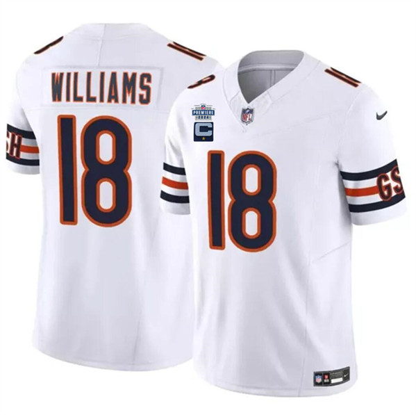 Chicago Bears #18 Caleb Williams White 2024 F.U.S.E. With Draft Patch And 1-Star C Patch Vapor Stitched Jersey - Zenithce