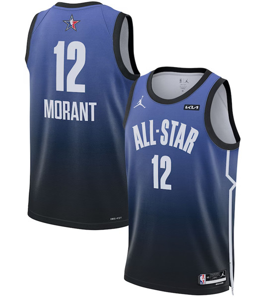 2023 All-Star #12 Ja Morant Blue Game Swingman Stitched Jersey - Zenithce
