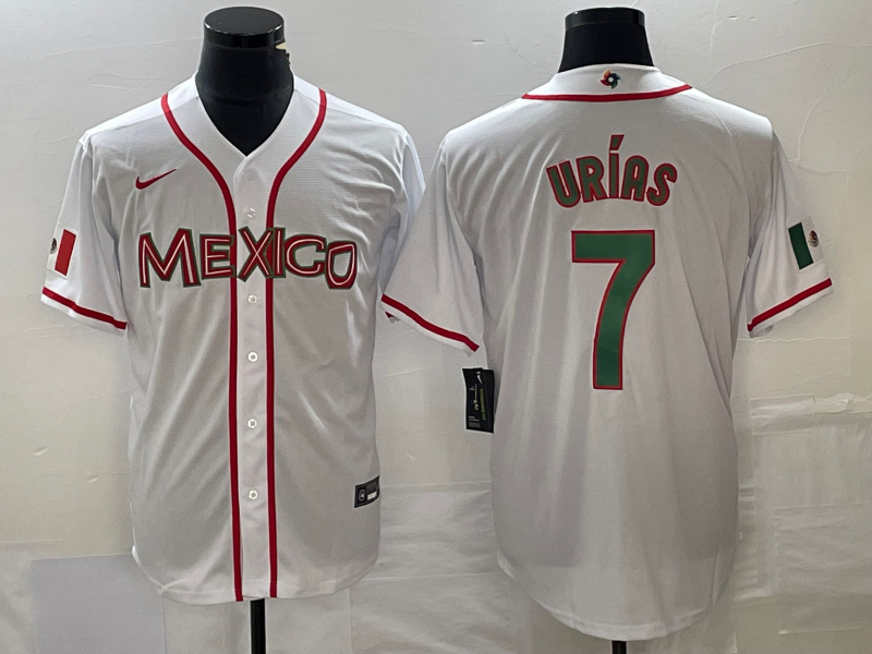 Mexico #7 Julio Urías 2023 White World With Patch Classic Stitched Jersey - Zenithce