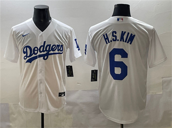 Los Angeles Dodgers #6 H.S.Kim White Cool Base Stitched Jersey - Zenithce