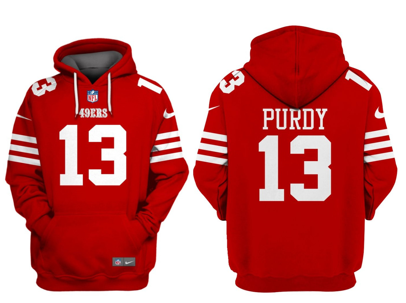 San Francisco 49ers #13 Brock Purdy Red Alternate Pullover Hoodie - Zenithce