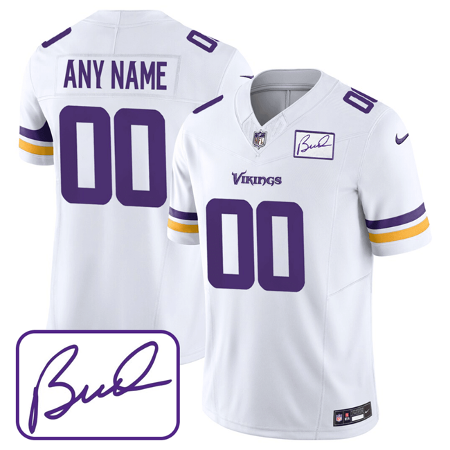Minnesota Vikings Custom White 2023 F.U.S.E. Bud Grant Patch Limited Stitched Jersey - Zenithce