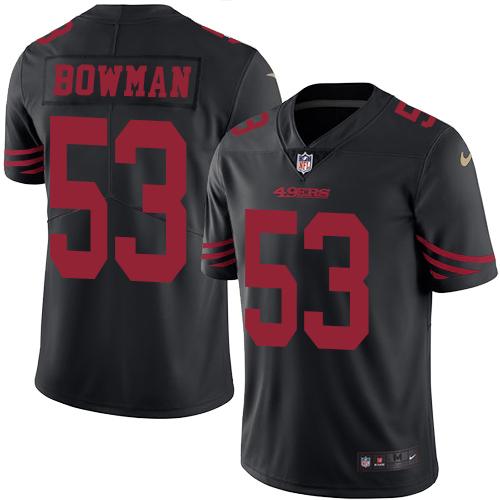 49ers #53 NaVorro Bowman Black Stitched Limited Rush Nike Jersey - Zenithce