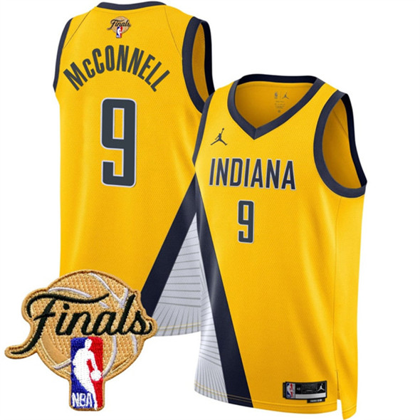 Indiana Pacers #9 T.J. McConnell Yellow 2025 Finals Statement Edition Stitched Jersey - Zenithce