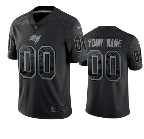 Tampa Bay Buccaneers Customized Custom Black Reflective Limited Stitched Jersey - Zenithce