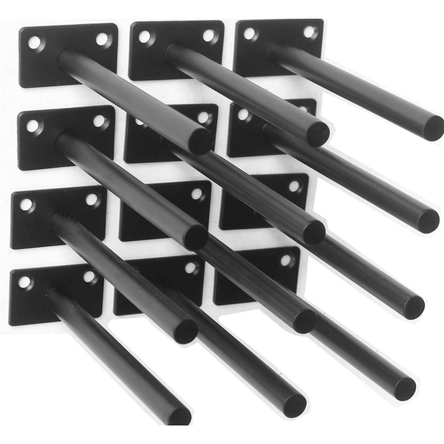 MHMYDZ Black Floating Shelf Bracket Solid Steel Blind Shelf Supports - Zenithce