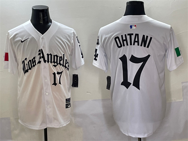 Los Angeles Dodgers #17 Shohei Ohtani White Mexico 2025 LA Gothic Style With Fernando Patch Vapor Premier Limited Stitched Jersey - Zenithce