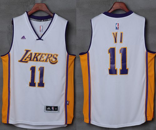 Lakers #11 Yi Jianlian White Stitched Jersey - Zenithce