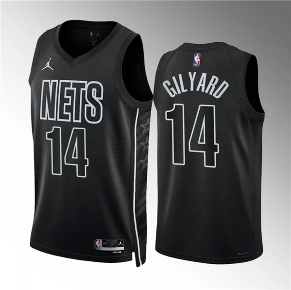 Brooklyn Nets #14 Jacob Gilyard Black Draft Statement Edition Stitched Jersey - Zenithce