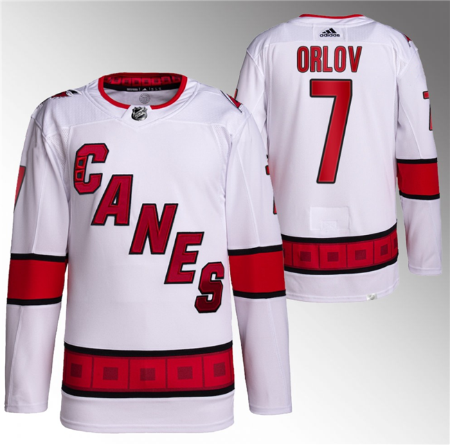 Carolina Hurricanes #7 Dmitry Orlov White Stitched Jersey - Zenithce