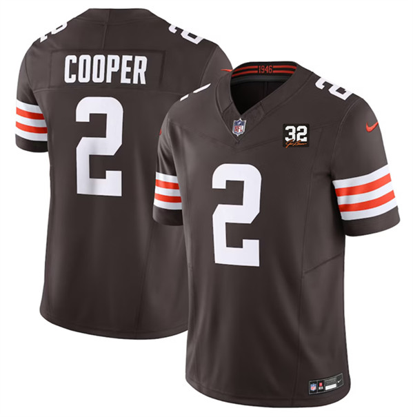 Cleveland Browns #2 Amari Cooper Brown 2023 F.U.S.E. With Jim Brown Memorial Patch Vapor Untouchable Limited Stitched Jersey - Zenithce