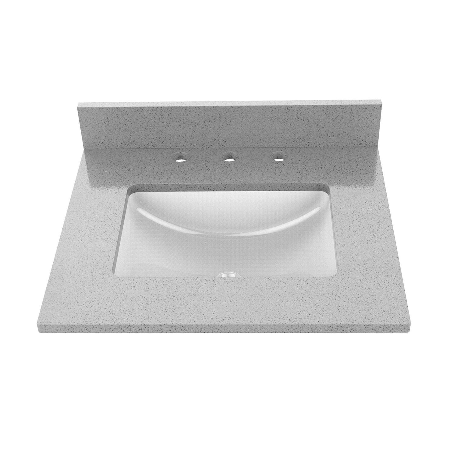 Winette 25 White Undermount Single Sink 3-Hole Bathroom Vanity Top Marble WVT - Zenithce
