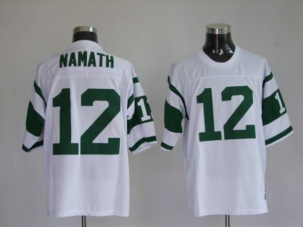 Mitchell And Ness Jets Joe Namath #12 Stitched White Jersey - Zenithce