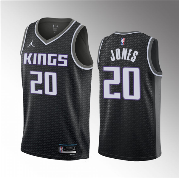 Sacramento Kings #20 Colby Jones Black 2023 Draft Statement Edition Stitched Jersey - Zenithce