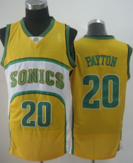 Seattle Supersonics #20 Gary Payton 1994-95 Yellow Swingman Jersey - Zenithce