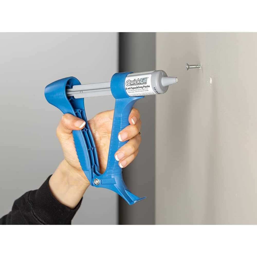 Quickfill Drywall Repair Tool Kit, Includes Tool with Built-in Spatula and 20 mL Spackling Paste cartridges - Zenithce