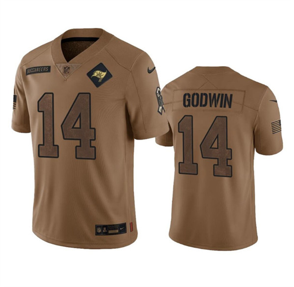 Tampa Bay Buccaneers #14 Chris Godwin 2023 Brown Salute To Service Limited Stitched Jersey - Zenithce