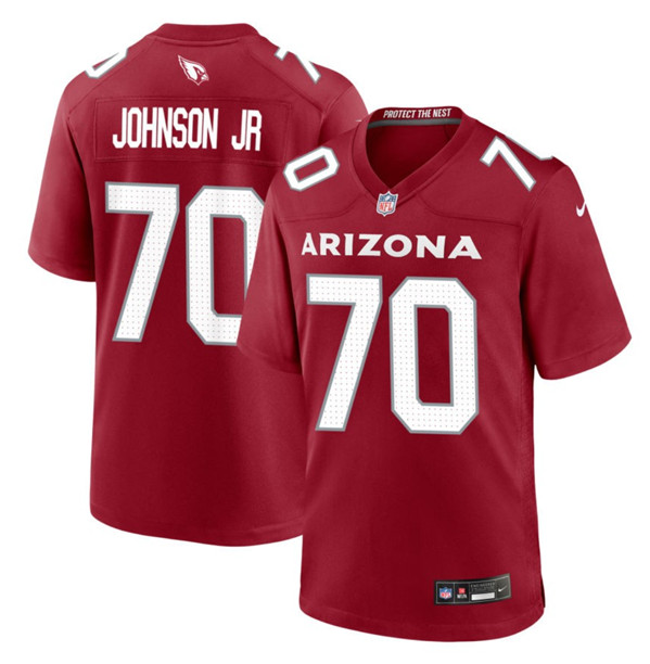 Arizona Cardinals #70 Paris Johnson Jr Red 2023 Draft Stitched Game Jersey - Zenithce