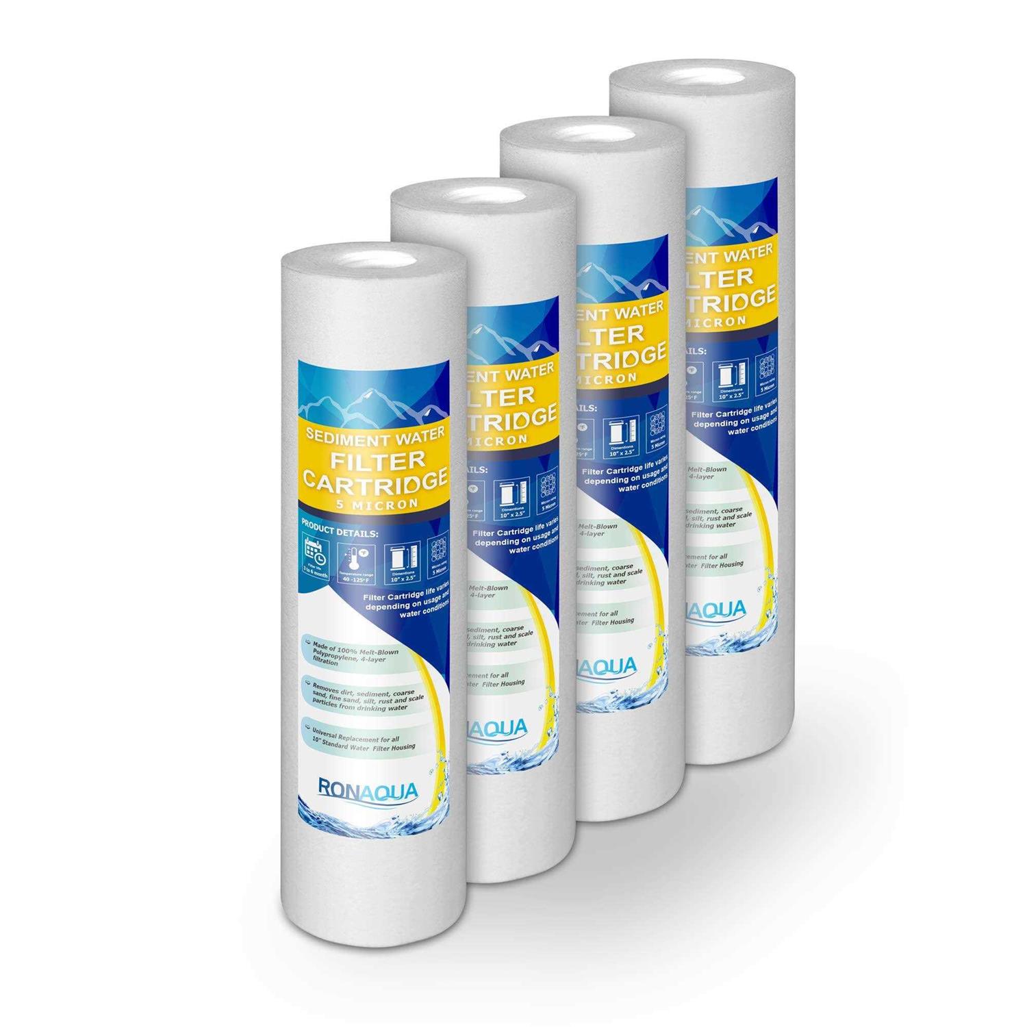 Sediment Water Filter Cartridge by Ronaqua 10x 2.5 Four Layers of Filtration - Zenithce