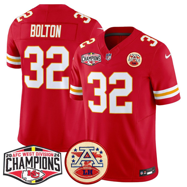 Kansas City Chiefs #32 Nick Bolton Red F.U.S.E. 2024 AFC West Division Champions Vapor Limited Stitched Jersey - Zenithce