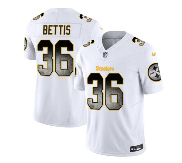 Pittsburgh Steelers #36 Jerome Bettis White 2023 F.U.S.E. Smoke Vapor Untouchable Limited Stitched Jersey - Zenithce