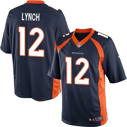 Broncos #12 Paxton Lynch Navy Blue Alternate Stitched Limited Nike Jersey - Zenithce