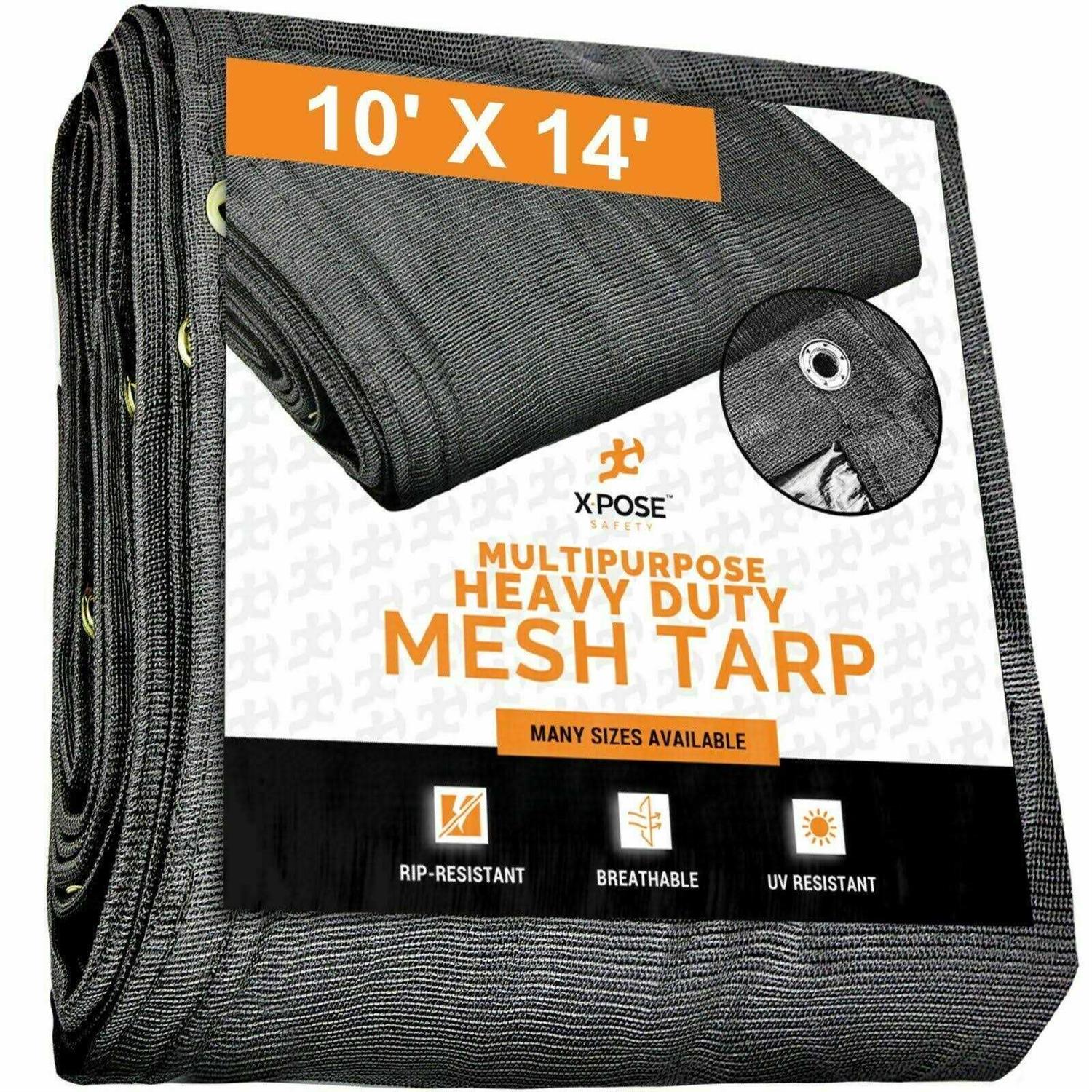 Xpose Safety Heavy Duty Mesh Tarp Multipurpose Black Protective Cover with Air Flow - Zenithce