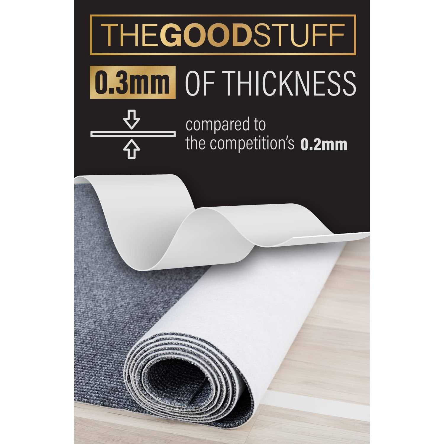 The Good Stuff Heavy Duty Double Sided Rug Tape Strong Gripper Tape for Hardwood Floors, Vinyl, Area Rugs, Tiles, and Concrete - Zenithce