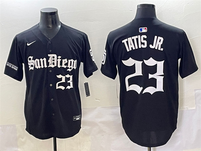 San Diego Padres #23 Fernando Tatis Jr. Black Gothic Edition Vapor Limited Stitched Jersey - Zenithce