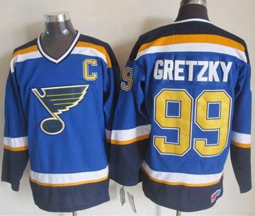 Blues #99 Wayne Gretzky Light Blue CCM Throwback Stitched Jersey - Zenithce
