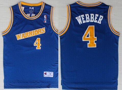 Golden State Warriors #4 Chris Webber 1988-89 Blue Swingman Throwback Jersey - Zenithce
