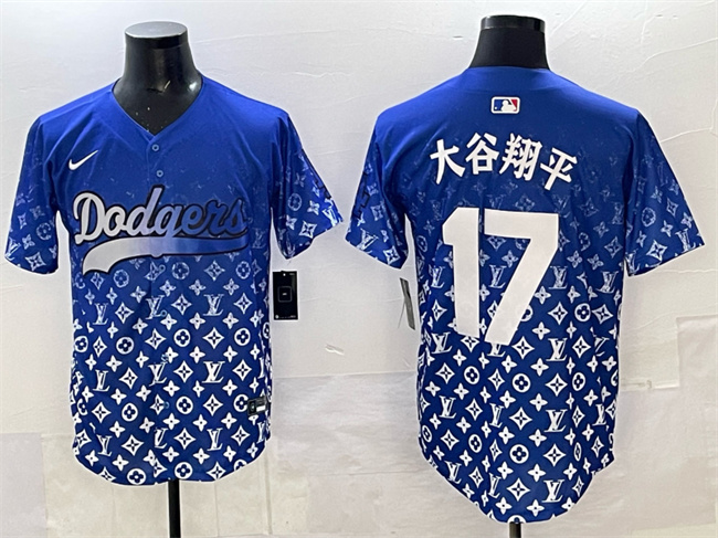 Los Angeles Dodgers #17 大谷翔平 Blue Limited Stitched Jersey - Zenithce