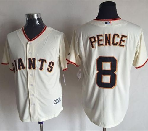Giants #8 Hunter Pence Cream New Cool Base Stitched Jersey - Zenithce